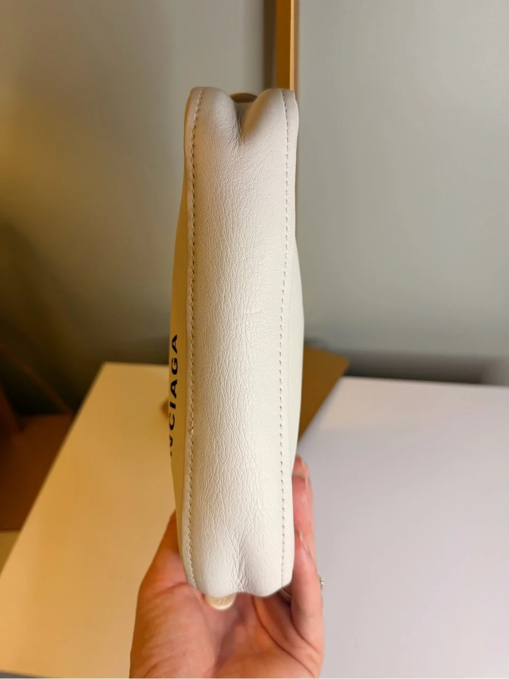 Balenciaga White Triangle Pouch